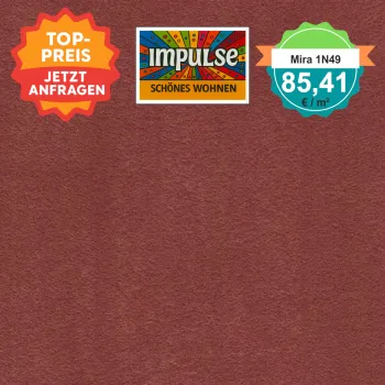 Draufsicht auf Vorwerk Mira 1N49 mit Preisetikett 85,41 €/m²